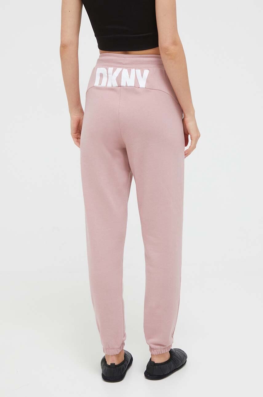 Піжамні штани Dkny жіночі колір рожевий