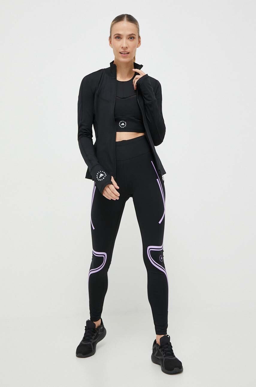 Спортивний бюстгальтер adidas by Stella McCartney колір чорний однотонний