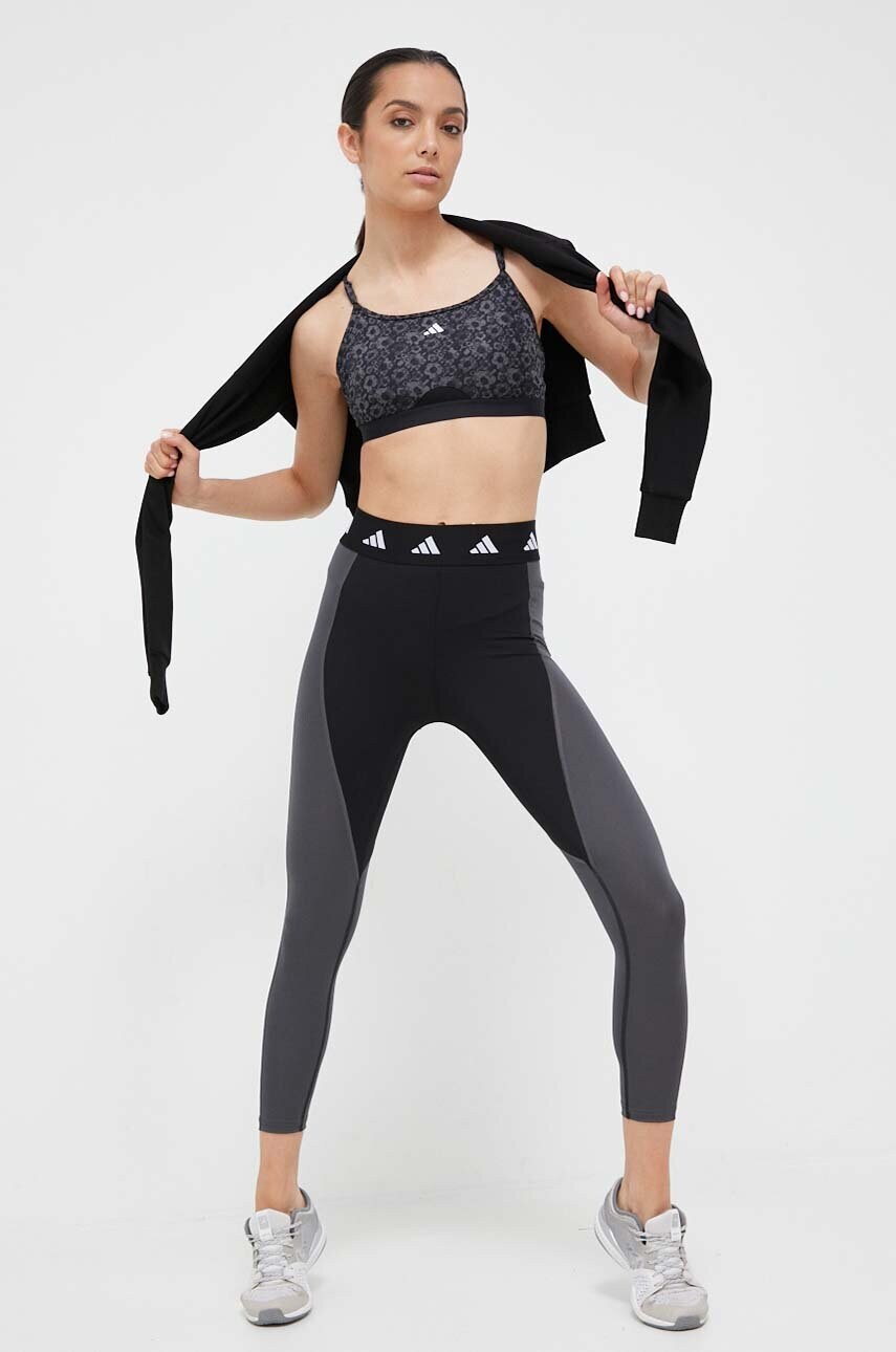 Спортивний бюстгальтер adidas Performance Aeroreact колір чорний візерунок