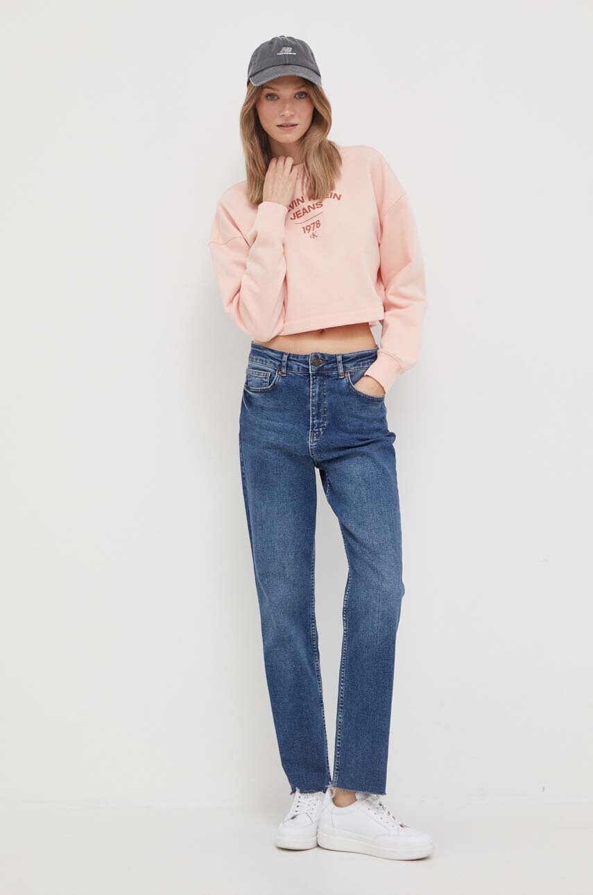 Кофта Calvin Klein Jeans жіноча колір рожевий з принтом