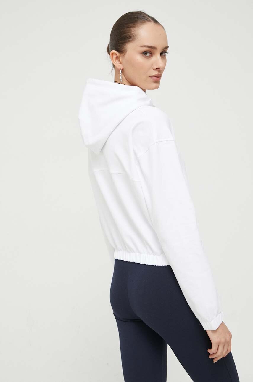 Кофта Tommy Jeans жіноча колір білий з капюшоном однотонна
