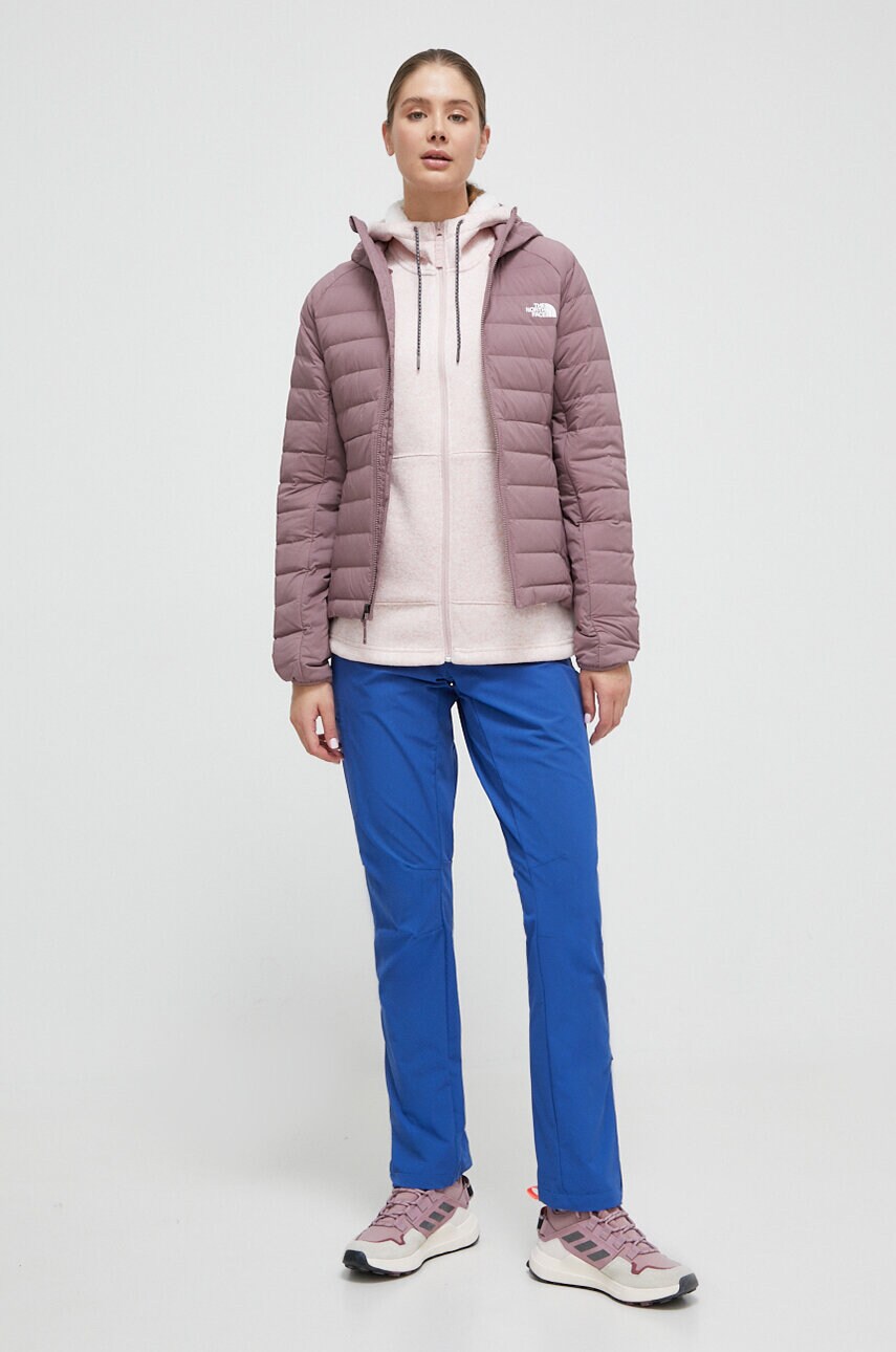 Спортивна кофта Columbia Sweater Weather колір рожевий з капюшоном меланж
