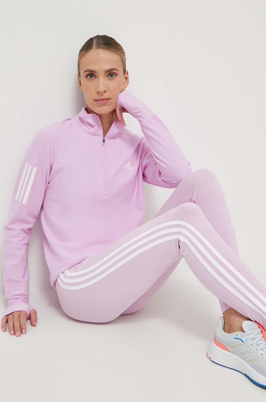 Кофта для бігу adidas Performance Own the Run колір рожевий з принтом