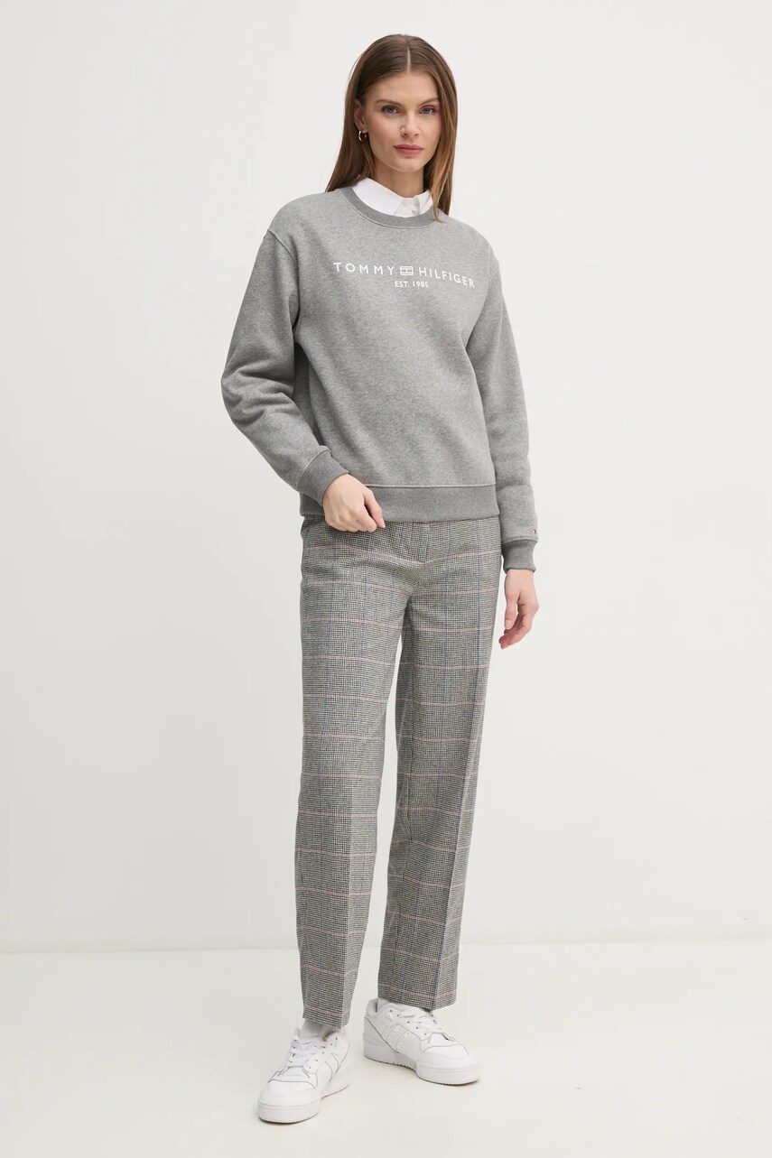 Кофта Tommy Hilfiger жіноча колір сірий з принтом WW0WW39791