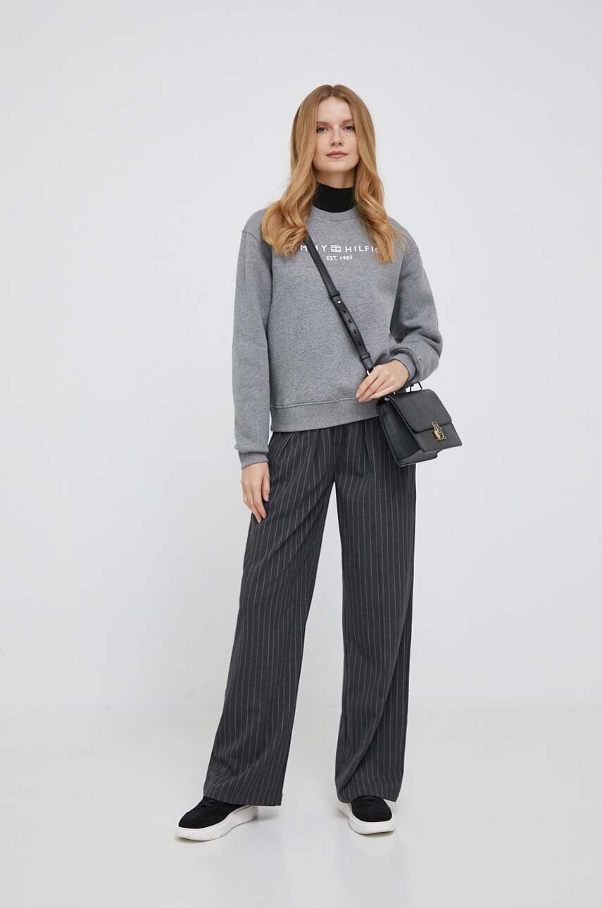 Кофта Tommy Hilfiger жіноча колір сірий з принтом WW0WW39791