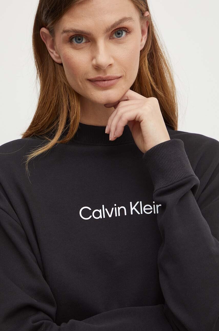 Бавовняна кофта Calvin Klein жіноча колір чорний з принтом