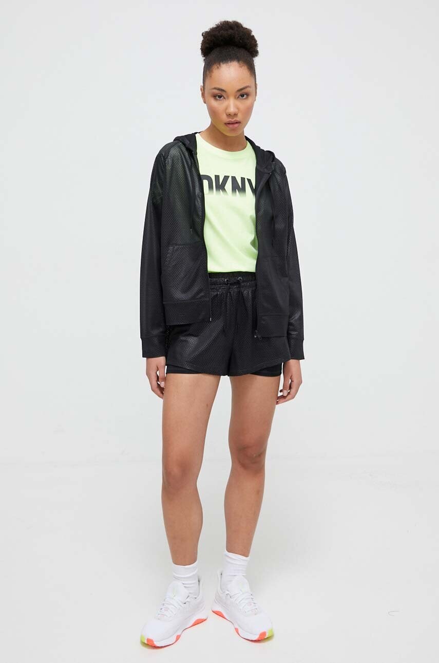 Кофта Dkny жіноча колір бордовий з капюшоном візерунок