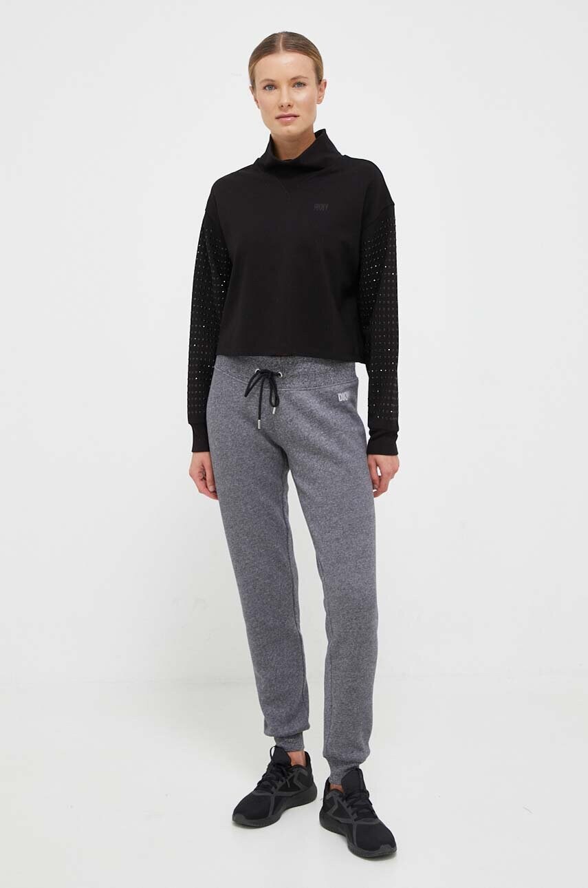 Кофта Dkny жіноча колір чорний з аплікацією