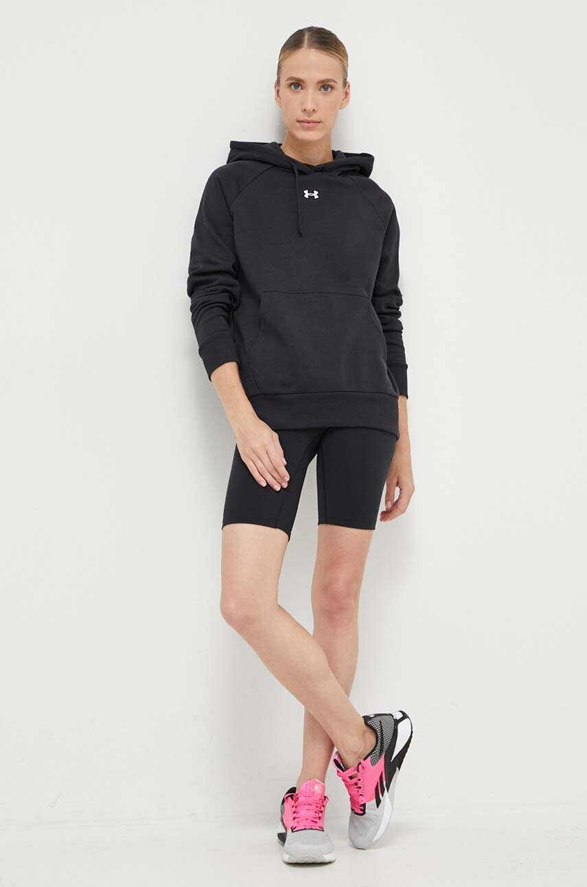 Кофта Under Armour жіноча колір чорний з капюшоном однотонна