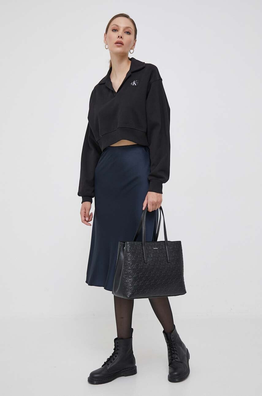 Кофта Calvin Klein Jeans жіноча колір чорний однотонна
