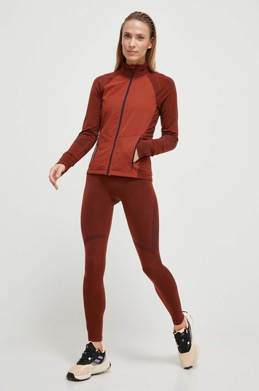 Спортивна кофта Smartwool Intraknit Active колір коричневий однотонна