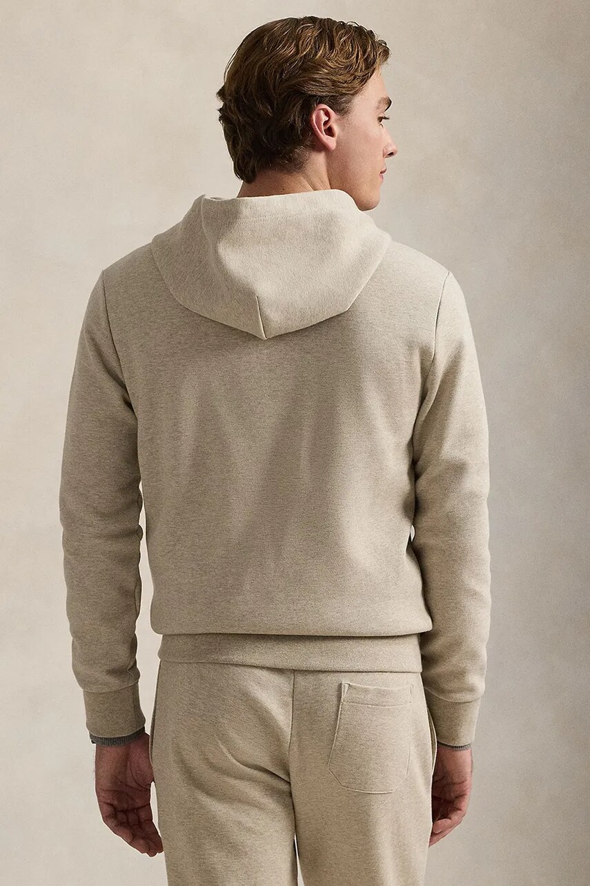 Купити Кофта Polo Ralph Lauren чоловіча колір зелений з капюшоном однотонна 710881517 – головне зображення