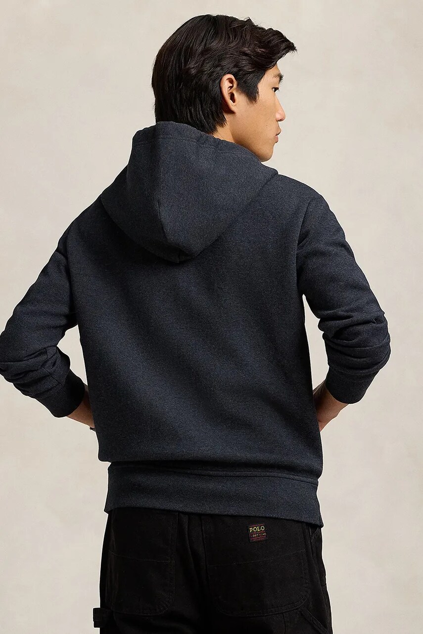 Кофта Polo Ralph Lauren чоловіча колір зелений з капюшоном однотонна 710881517
