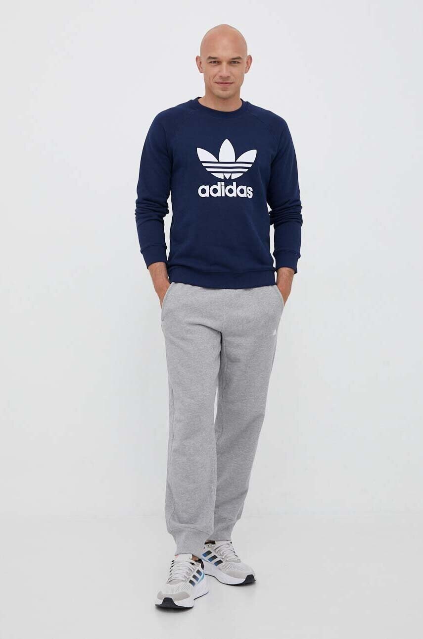 Бавовняна кофта adidas Originals чоловіча колір синій з принтом