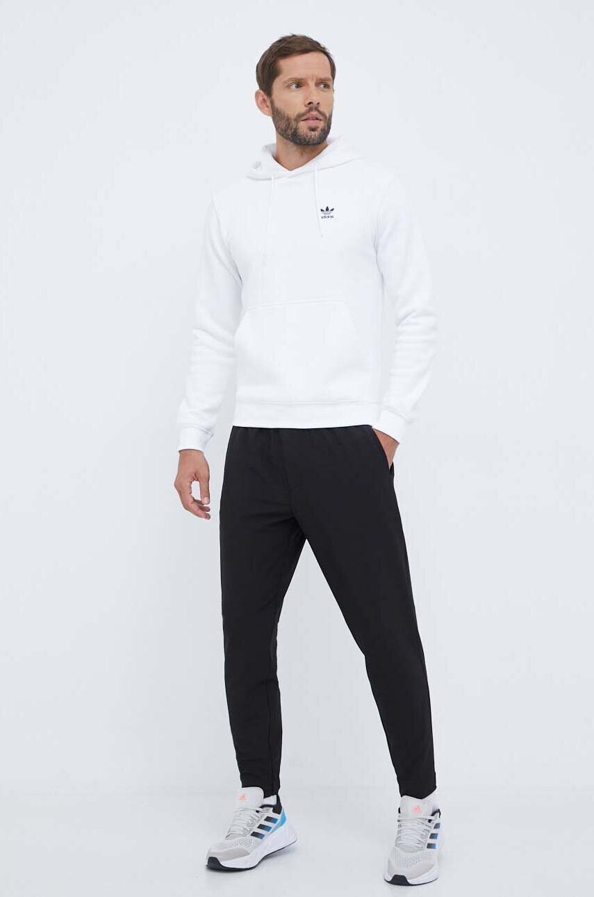 Кофта adidas Originals чоловіча колір білий з капюшоном однотонна