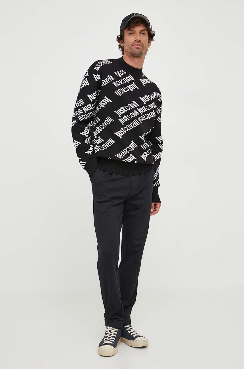 Светр Just Cavalli чоловічий колір чорний легкий