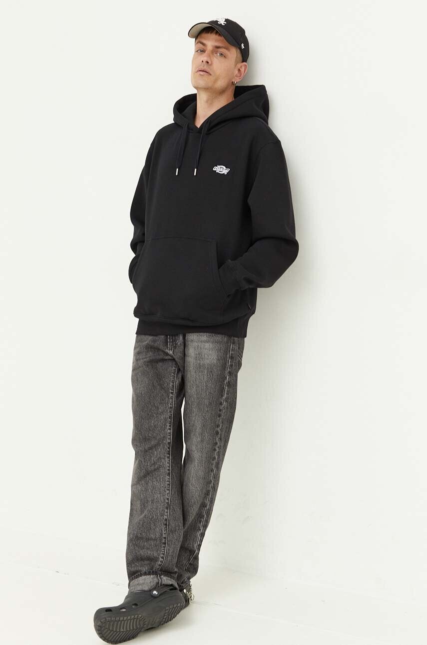 Кофта Dickies чоловіча колір чорний з капюшоном однотонна