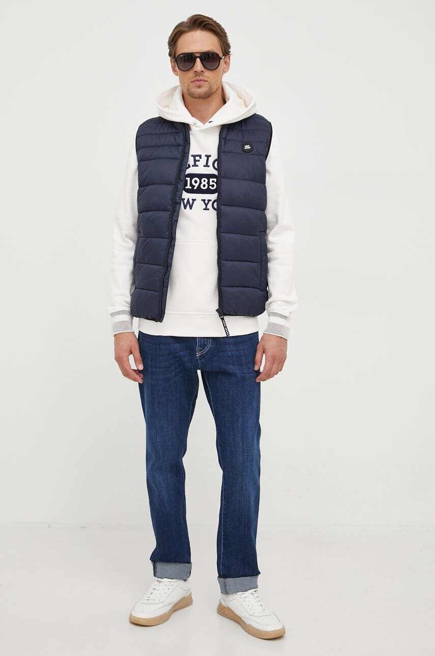 Кофта Tommy Hilfiger чоловіча колір білий з капюшоном з аплікацією