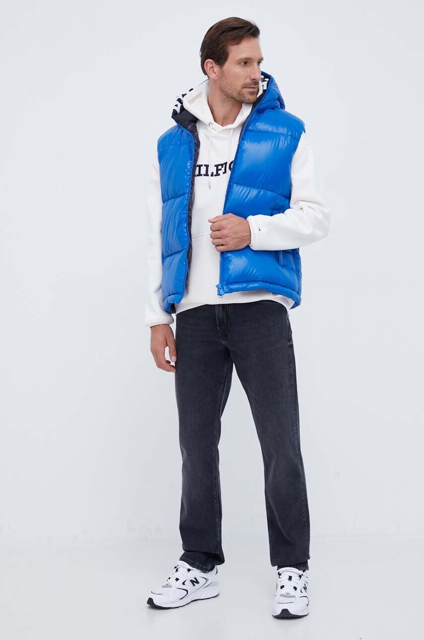 Кофта Tommy Hilfiger чоловіча колір бежевий з капюшоном з аплікацією