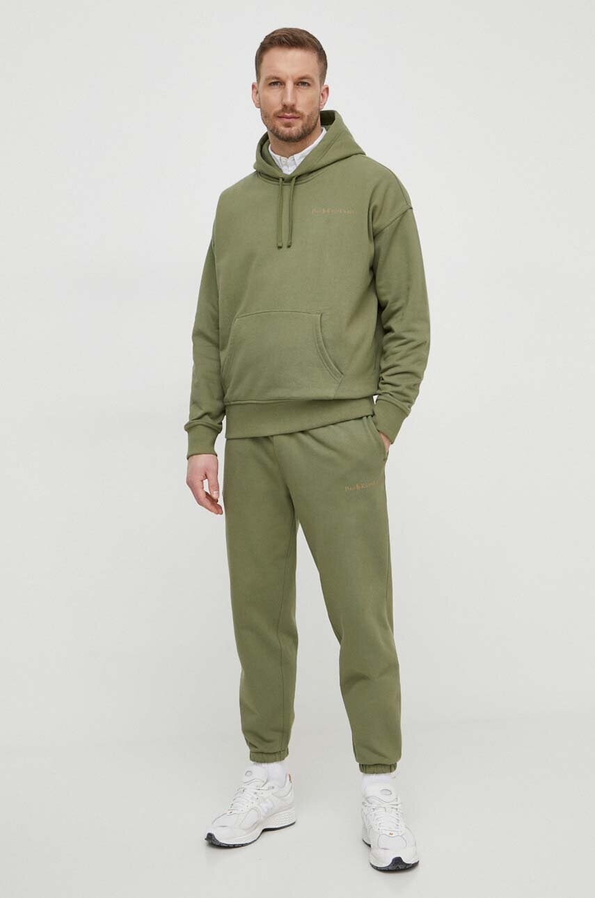 Кофта Polo Ralph Lauren чоловіча колір зелений з капюшоном з принтом