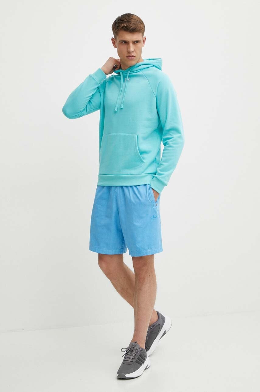Кофта Under Armour чоловіча колір бірюзовий з капюшоном однотонна
