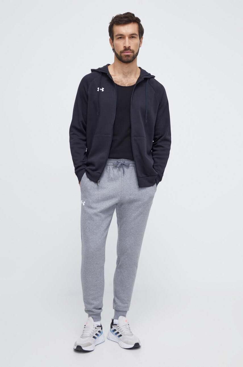 Кофта Under Armour чоловіча колір чорний з капюшоном однотонна