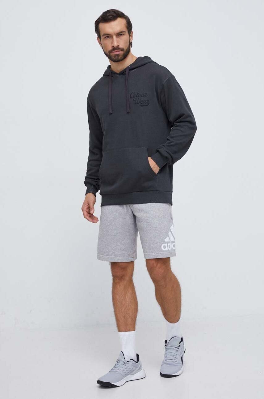 Бавовняна кофта Colourwear чоловіча колір чорний з капюшоном однотонна