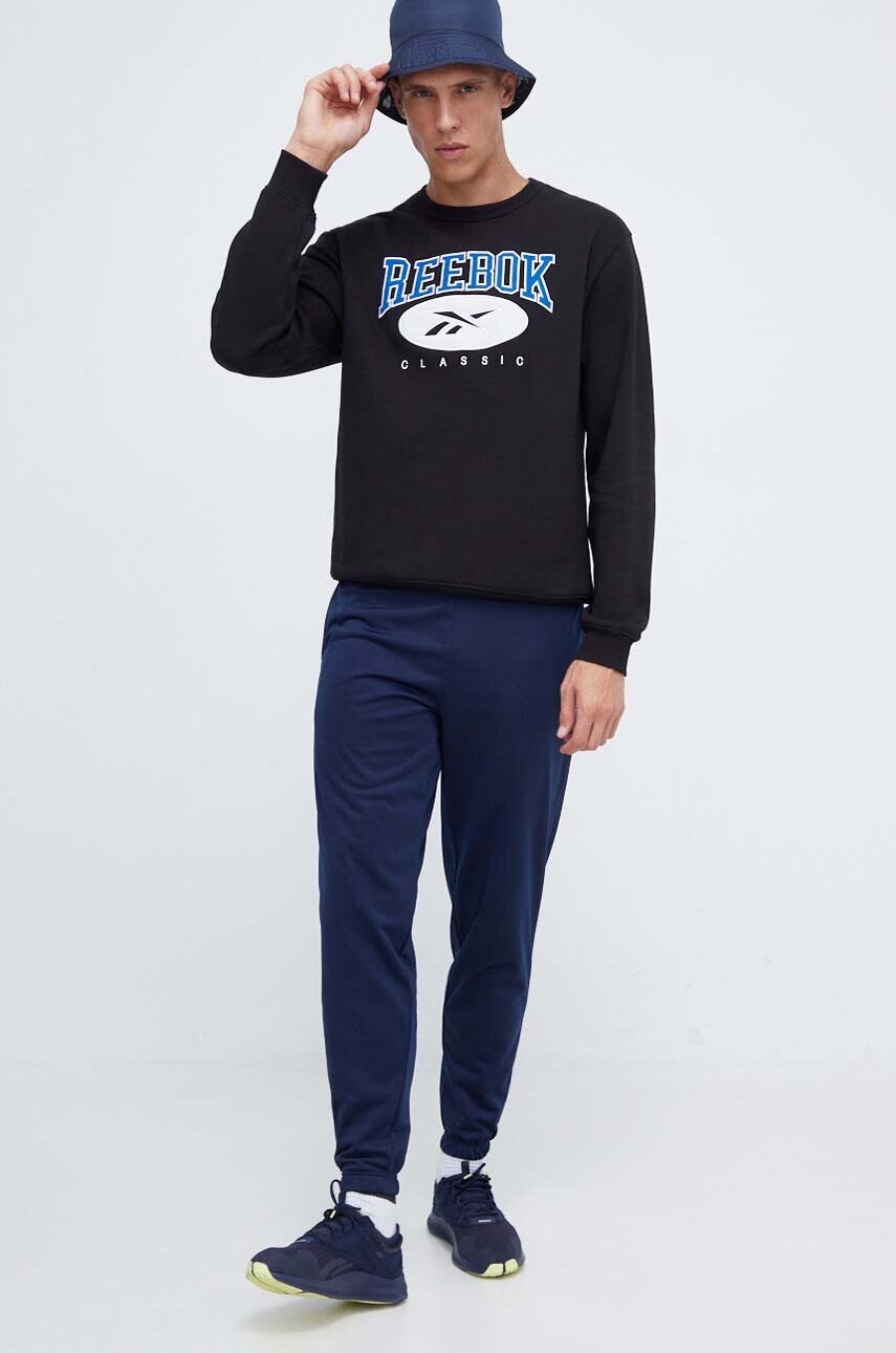 Кофта Reebok Classic чоловіча колір чорний з аплікацією