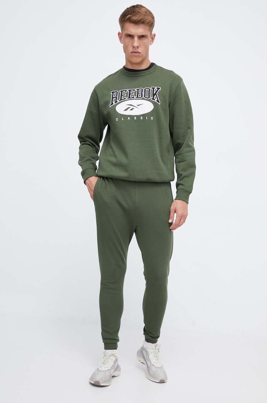 Кофта Reebok Classic чоловіча колір зелений з аплікацією