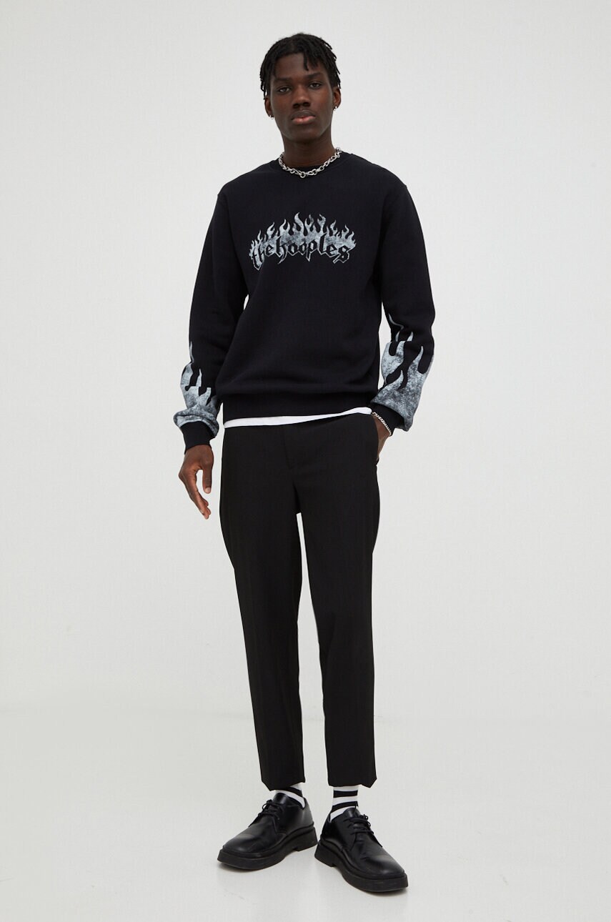 Кофта The Kooples чоловіча колір чорний з принтом