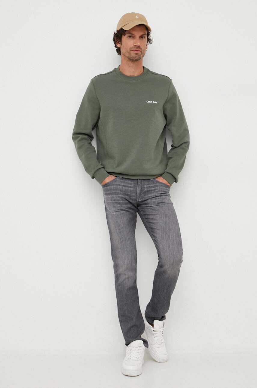 Кофта Calvin Klein чоловіча колір зелений однотонна