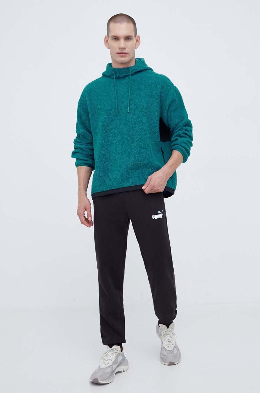 Спортивна кофта Calvin Klein Performance колір зелений з капюшоном однотонна