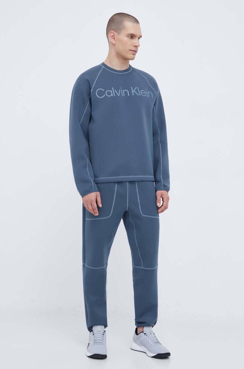 Тренувальна кофта Calvin Klein Performance колір сірий з принтом