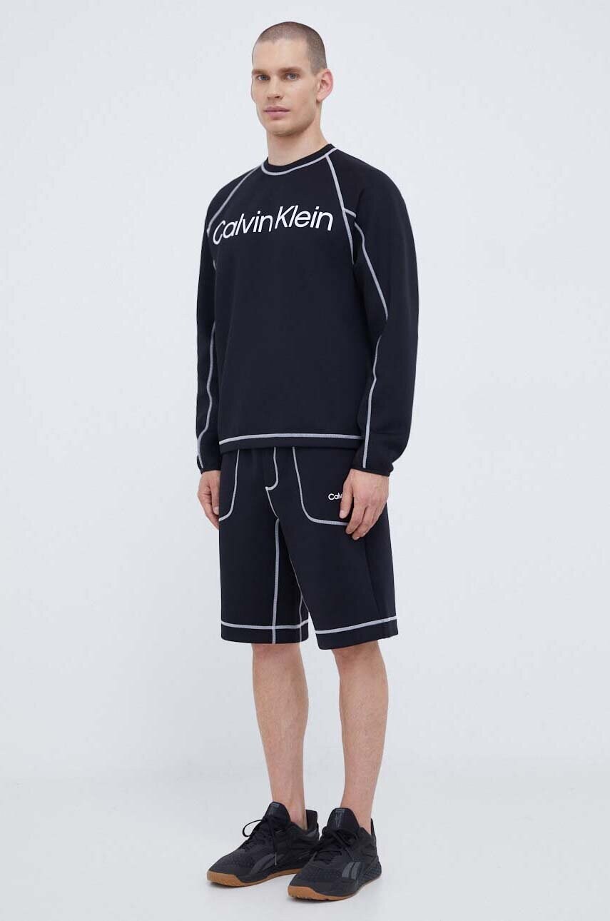 Тренувальна кофта Calvin Klein Performance колір чорний з принтом