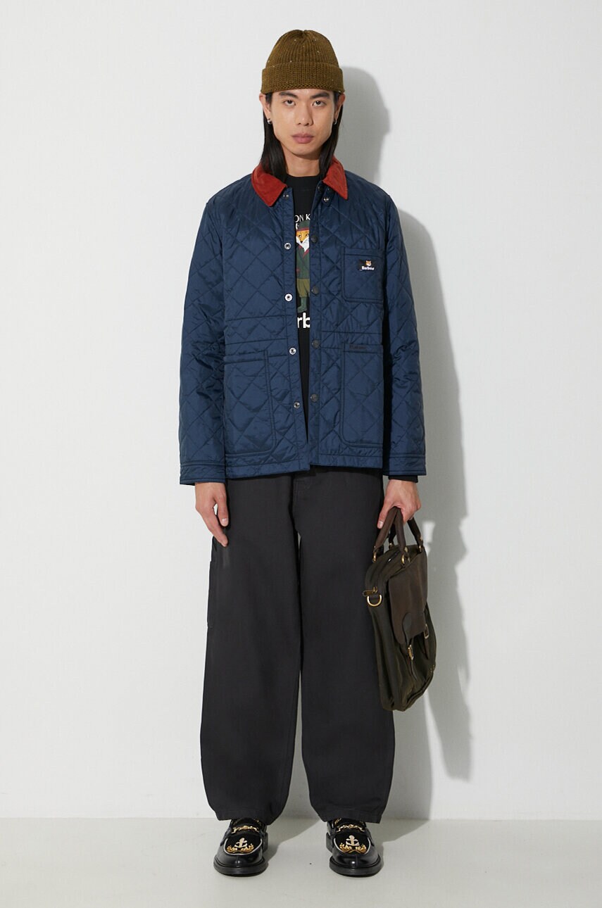 Бавовняна кофта Barbour Barobour x Maison Kitsune чоловіча колір коричневий з капюшоном з аплікацією MOL0569