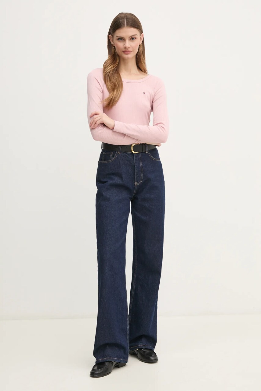 Лонгслів Tommy Hilfiger жіночий колір рожевий WW0WW38869