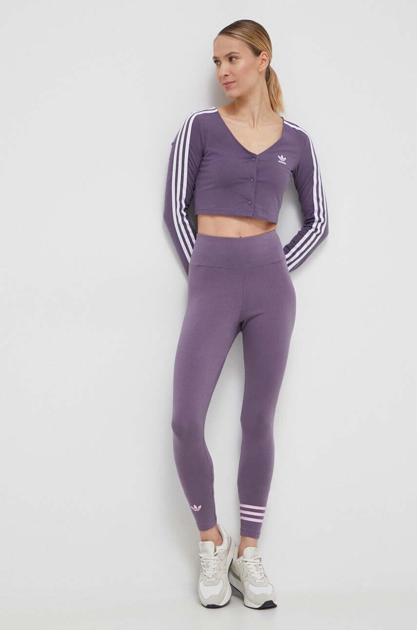 Лонгслів adidas Originals жіночий колір фіолетовий