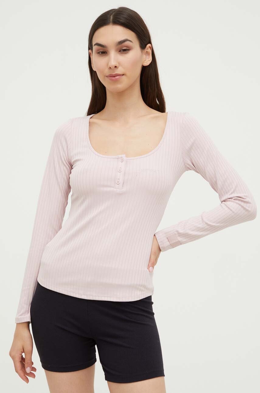 Лонгслів лаунж Guess колір рожевий