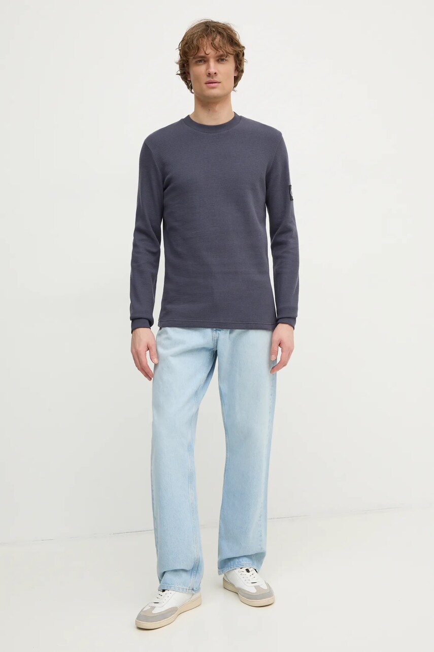 Бавовняна кофта Calvin Klein Jeans колір бежевий з аплікацією J30J323485
