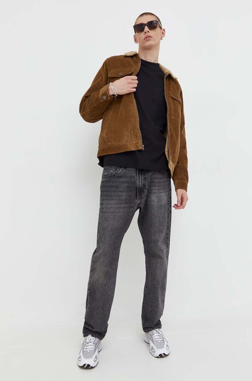 Бавовняний лонгслів Dickies колір чорний однотонний