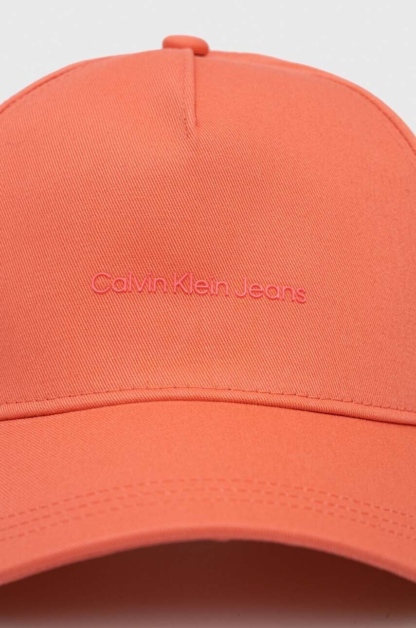 Бавовняна бейсболка Calvin Klein Jeans колір рожевий з принтом