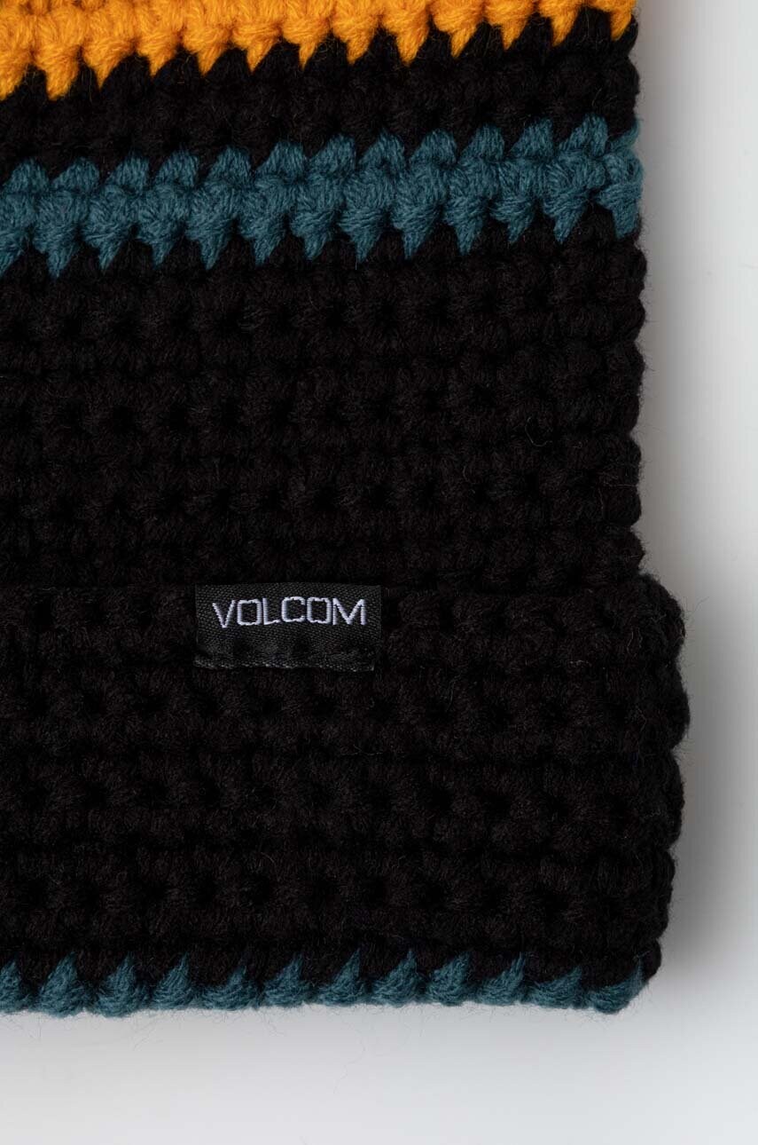 Шапка Volcom колір чорний з товстого трикотажу