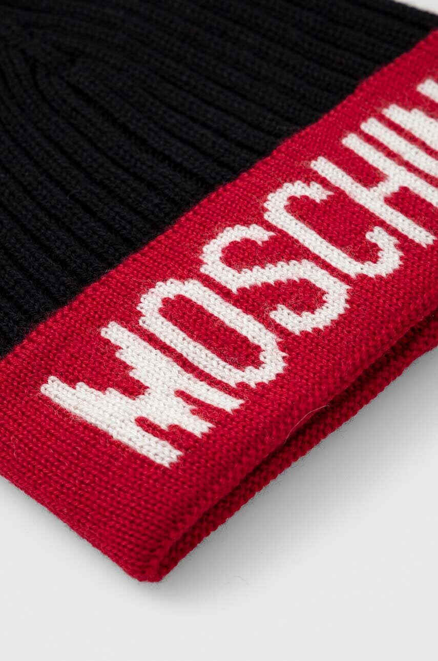Вовняна шапка Moschino колір червоний вовна