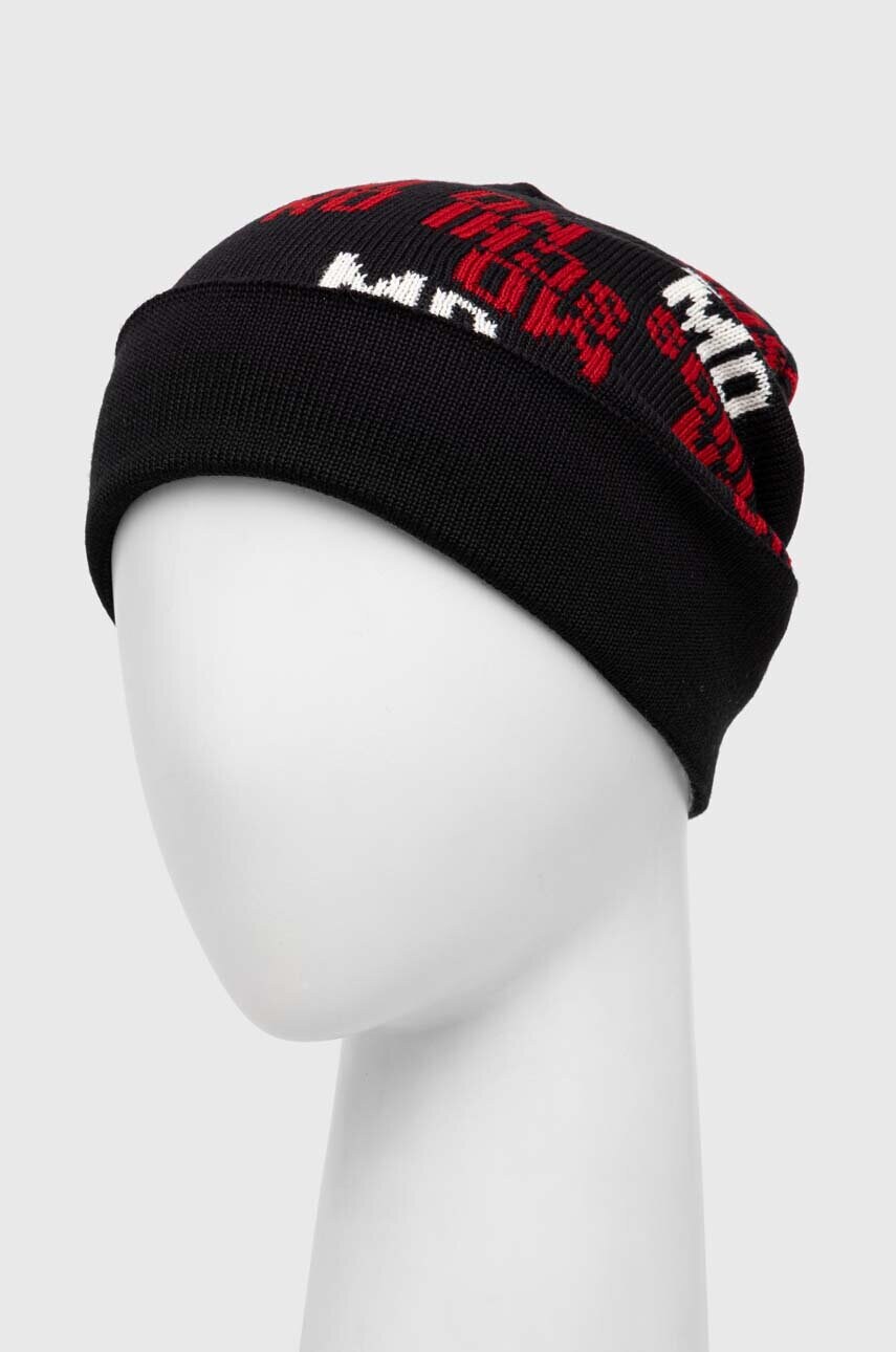 Вовняна шапка Moschino колір чорний вовна