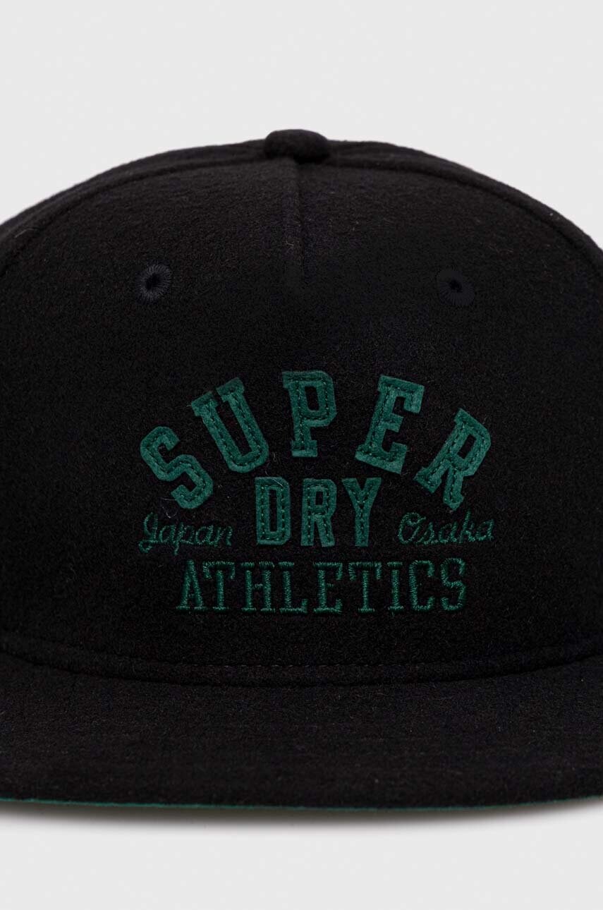 Кепка Superdry колір чорний з аплікацією