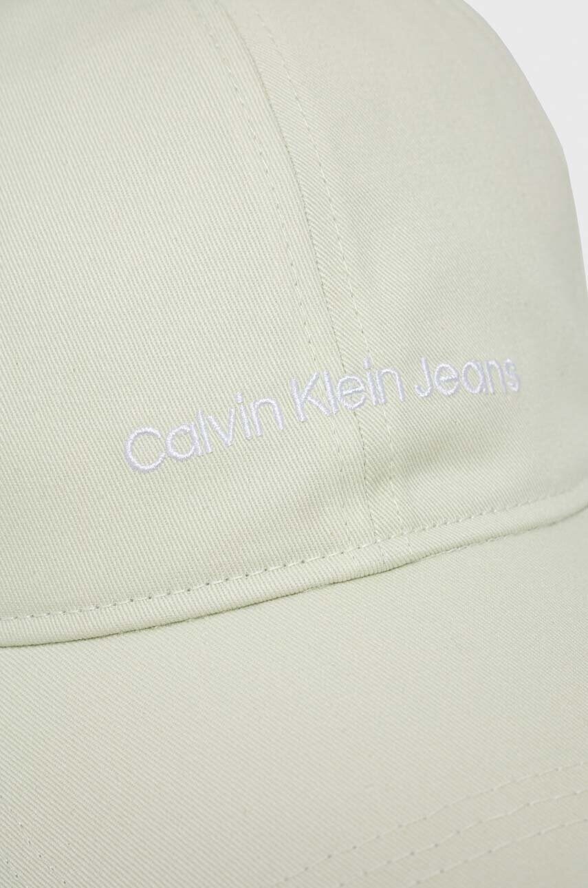 Бавовняна бейсболка Calvin Klein Jeans колір бірюзовий з аплікацією