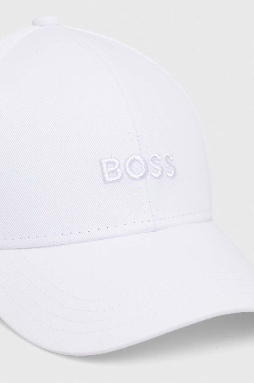 Бавовняна бейсболка BOSS колір чорний з аплікацією