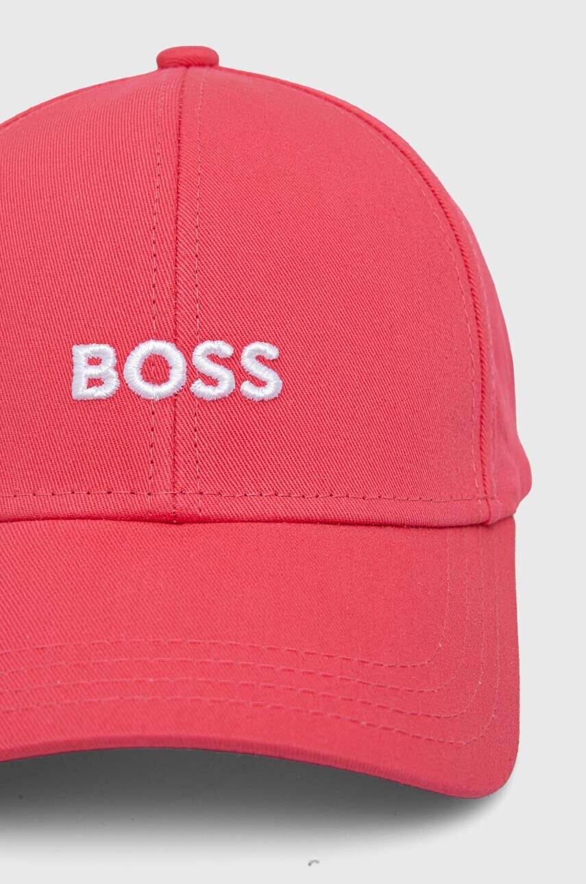 Бавовняна бейсболка BOSS колір чорний з аплікацією