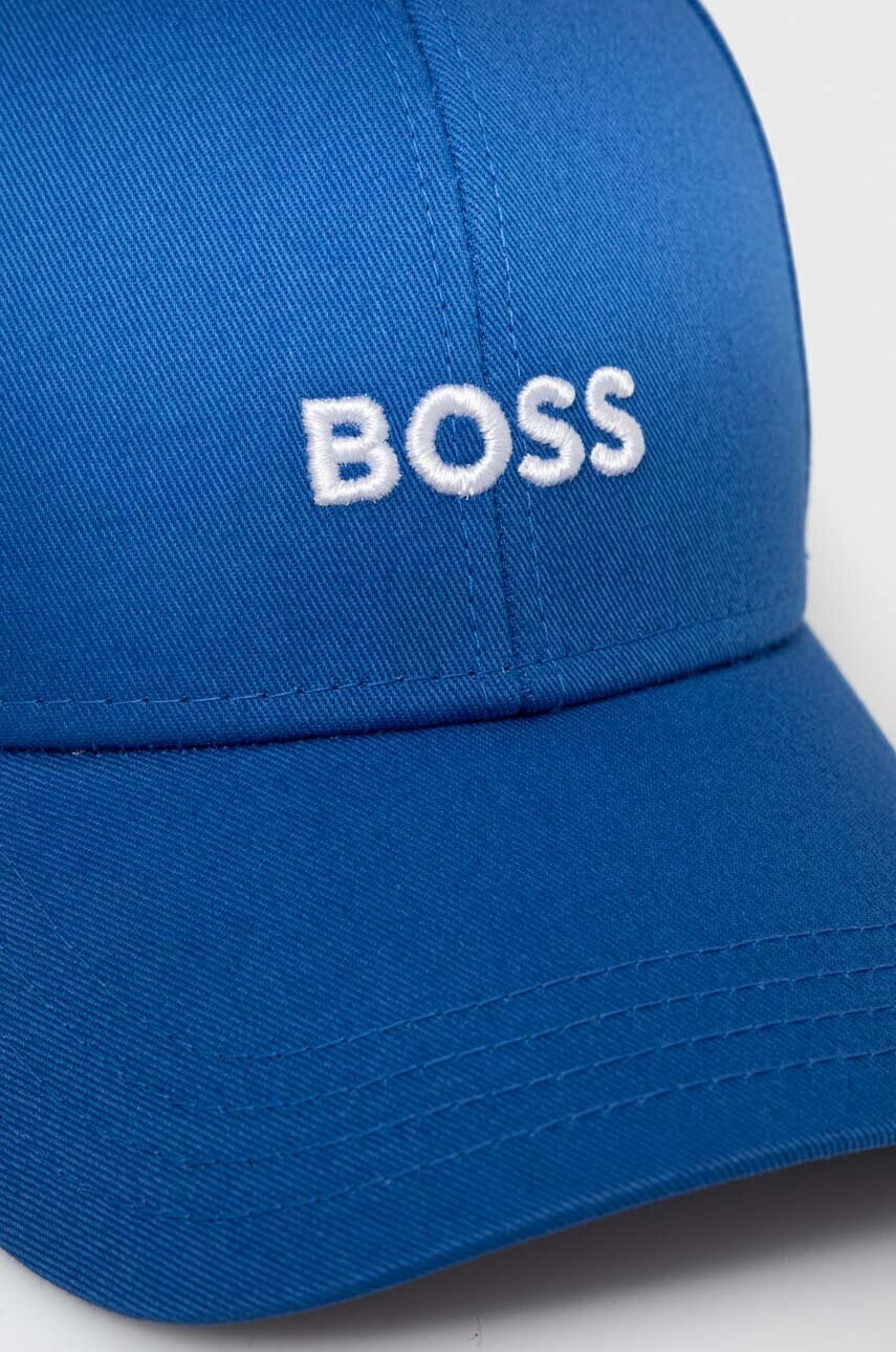 Бавовняна бейсболка BOSS колір чорний з аплікацією