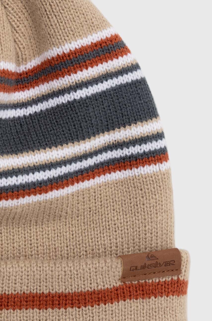 Шапка Quiksilver колір бежевий з товстого трикотажу